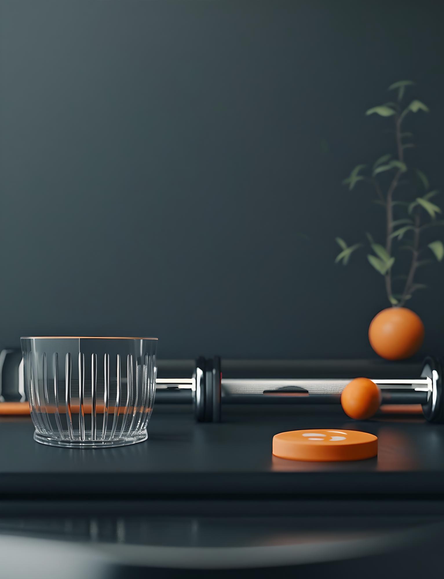 Studio counter with culinary tools and modern plating